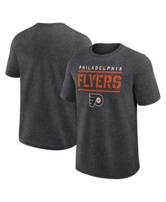 Logo Athletic Мужская футболка Philadelphia Flyers Top Notch из серого меланжевого хлопка с яркой печатью 11222371