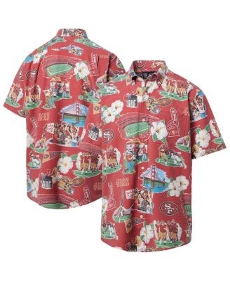 Мужская красная рубашка с короткими рукавами San Francisco 49ers от Reyn Spooner, 100% хлопок 11177112