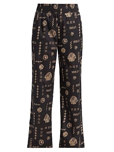 Rails Прямые хлопковые брюки Brendon с абстрактным принтом и эластичным поясом 11167036