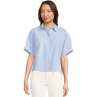 Рубашка Lilla P из поплина с боковым силуэтом, в полоску, с экстра большими рукавами, 100% хлопок 11166930