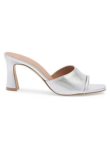 Сандалии Roxanne 70MM из металлизированной кожи на блочном каблуке от Malone Souliers 11167619