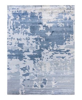 Adorn Hand Woven Rugs Эксклюзивный индийский ковёр OOAK M6478 2,8 х 3,7 м, 100% шёлк, абстрактный дизайн, идеален для современного интерьера 11176278