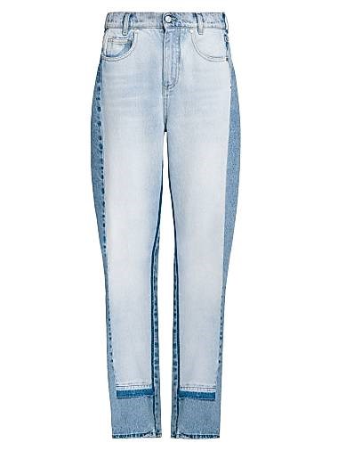 Джинсы из смешанного денима Stella McCartney с эффектом делаве, 100% органический хлопок, произведены в Италии 11020491