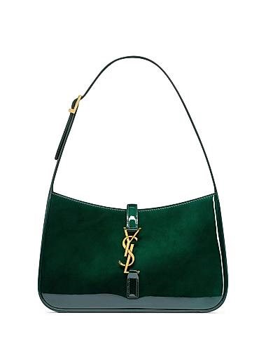 Saint Laurent Сумка через плечо из лаковой кожи, 23x16x6.5 см, с внутренним карманом и регулируемым ремнем 11166126