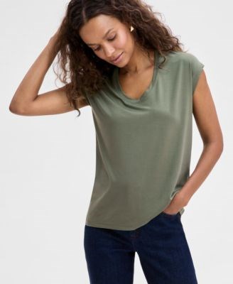 Женская блуза Luxe с короткими рукавами от I.N.C. International Concepts, универсальный стиль 11238199