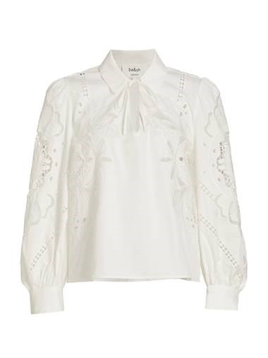 Топ из вышитого хлопка с длинными рукавами и завязкой на вырезе от ba&amp,sh Missouri 11165254