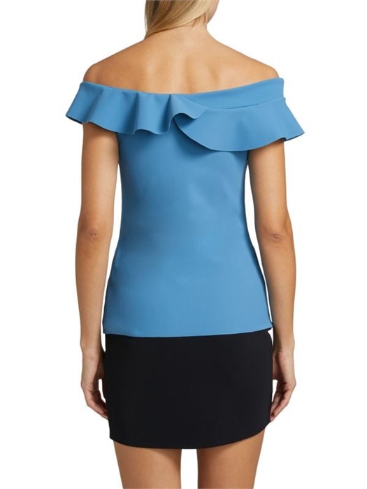 Топ без рукавов с рюшами Nidal от Chiara Boni La Petite Robe, Италия, 72% полиуретан, 28% эластан 11225812