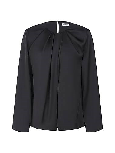 Сатиновый топ Halston Presley с драпировкой, длинными рукавами и застежкой на спине 11164596