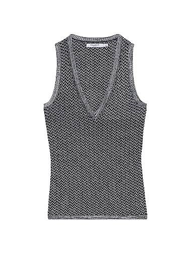 M.M.LaFleur Топ Sonny Day-to-Night с текстурным узором и V-образным вырезом, 83% вискоза, 17% полиэстер 11167697