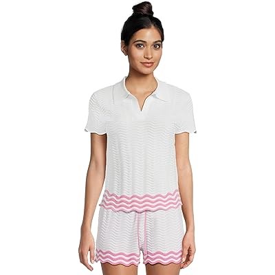 Вязаный топ Vera от Beach Riot с волнистым краем и воротником, 79% вискоза, 21% нейлон 11237767