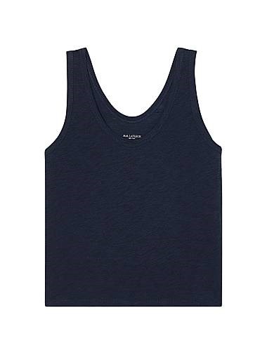 M.M.LaFleur Облегающий хлопковый топ Wyatt из слегка рифлёного материала с вырезом-лодочкой, идеальный для многослойных образов 11167753