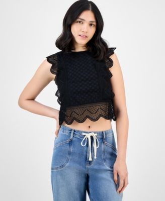 Молодёжный кружевной топ без рукавов And Now This из 100% хлопка, эксклюзивно в продаже 11238861