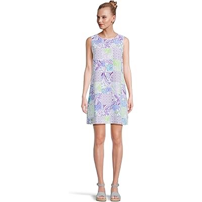 Платье Julienne Shift от Lilly Pulitzer с геометрическим цветочным принтом и безрукавным дизайном 11227138