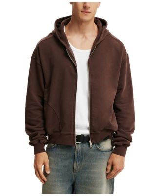 Cotton On Мужское укороченное худи на молнии с двойной застежкой и карманами, 80% хлопка, 20% полиэстера 11225526