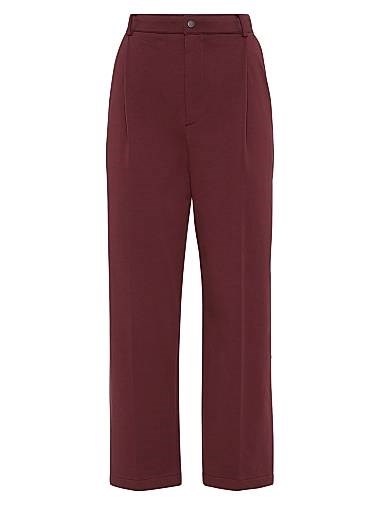 Укороченные брюки из легкого хлопкового французского терри Brunello Cucinelli с пуговицей и карманами 11167968