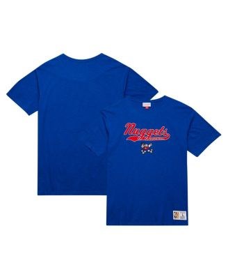 Мужская хлопковая футболка Mitchell &amp, Ness Denver Nuggets Hardwood Classics с фетровыми нашивками и круглым вырезом 11222487