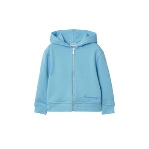 Хлопковая худи на молнии с карманами и логотипом Burberry, 100% хлопок 10048652