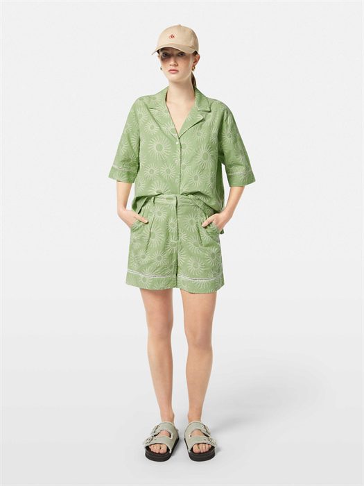 Scotch &amp, Soda Шорты High-Rise Broderie из 70% хлопка и 30% льна для летнего сезона с утонченным стилем 11234597