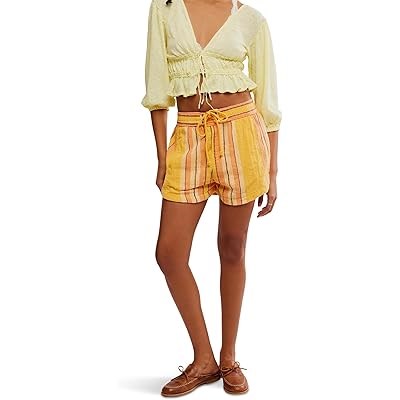 Шорты Free People Kalli для активного отдыха из 100% хлопка с карманами и удобным поясом на кулиске 10047556