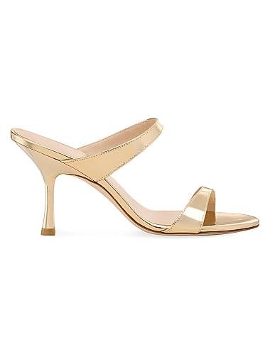 Сандалии Nudist 85MM из лаковой кожи с открытым носком и утонченным каблуком от Stuart Weitzman 11012336