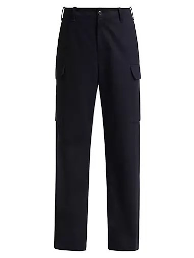 Штаны с карманами из хлопкового стрейча от Nili Lotan с расслабленным кроем и застежкой на молнии 10047978