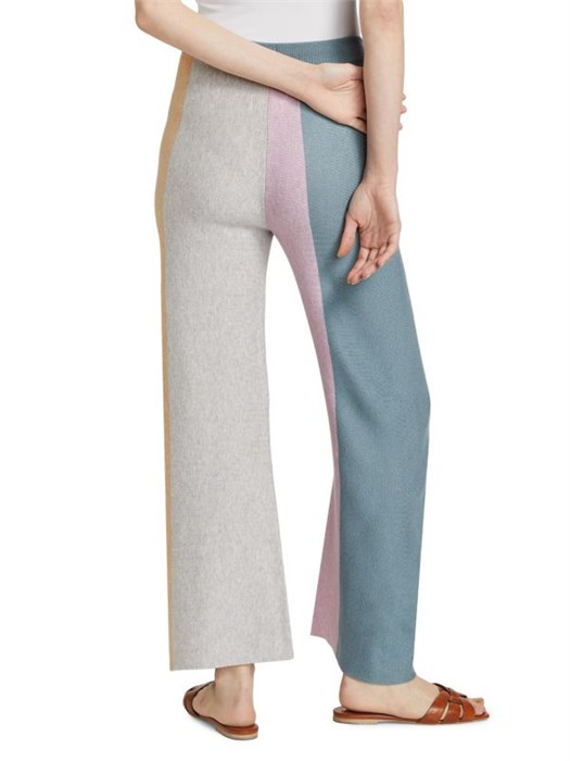 Saks Fifth Avenue Широкие трикотажные брюки с цветными вставками от Stellae Dux, пояс на шнурке, 40% вискоза, 30% нейлон, 25% полиэстер, 5% кашемир 11225629