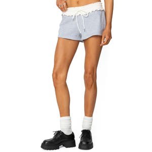 Шорты Edikted для отдыха с эластичным поясом и рюшами, 85% хлопок, 15% полиэстер 10048232