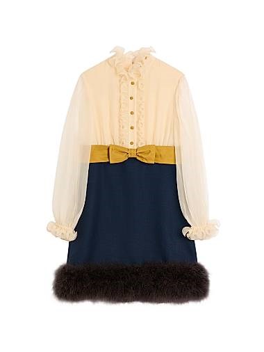 Valentino Garavani Короткое платье Valentino с отделкой из перьев из 100% вискозы, Италия 11167728