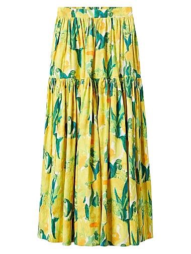 La Double J Юбка миди Oscar из хлопкового поплина с эластичным поясом и объемным силуэтом, сделана в Италии 11167950