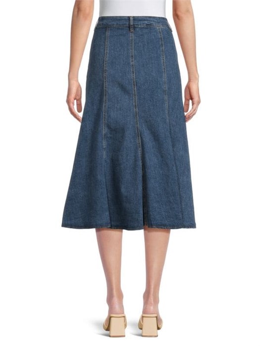 Юбка миди А-силуэта из денима Wdny, свободного кроя, с высоким поясом и пятью карманами 11178203