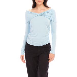 Fifteen Twenty Лонгслив с присборенным узким силуэтом Jillian, 92% вискоза, 8% спандекс 10043225