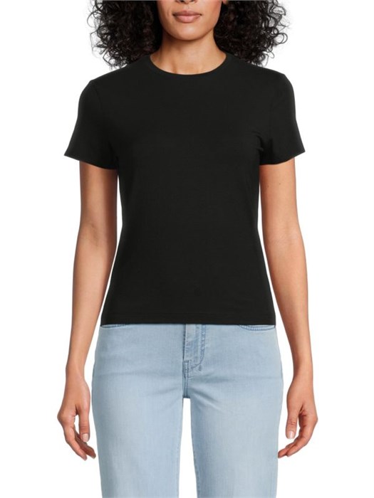 Футболка Vince с круглым вырезом и коротким рукавом из 93% модала и 7% спандекса для ежедневного комфорта 11178171