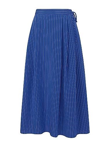 Миди-юбка Easton Vacation в мягкую полоску с боковым разрезом, карманами и поясом от M.M.LaFleur 11167696