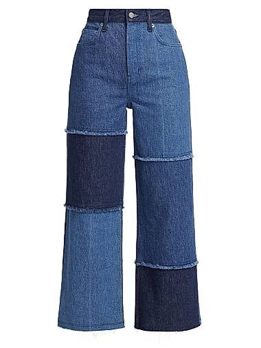Джинсы patchwork Getty от Rails с широкими штанинами и укороченной длиной 11165581