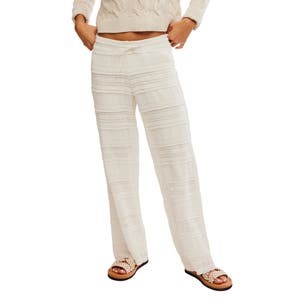 Free People Брюки Aiden с кружевом, эластичным поясом и прямым силуэтом, молодежные, размер M 10048402