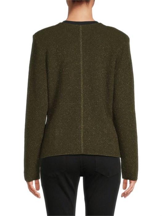 Текстурированный кардиган St. John, 75% вискоза, с длинными рукавами и карманами на кнопках 11235320