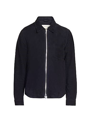 Officine Generale Легкая оверсайз рубашка из козлиного велюра Sid от Officine Generale с длинными рукавами и передней молнией 11023999