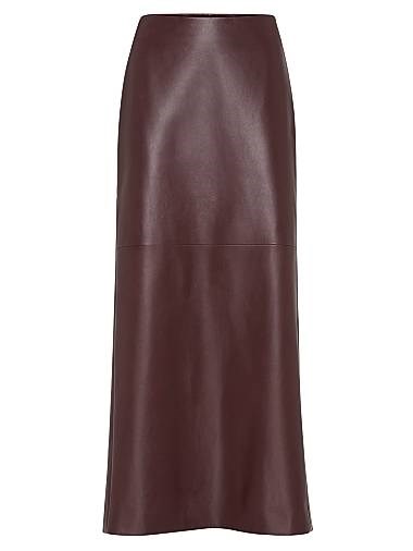 Длинная юбка-карандаш из мягкой напповой кожи Brunello Cucinelli с шелковой подкладкой, Италия 11167829