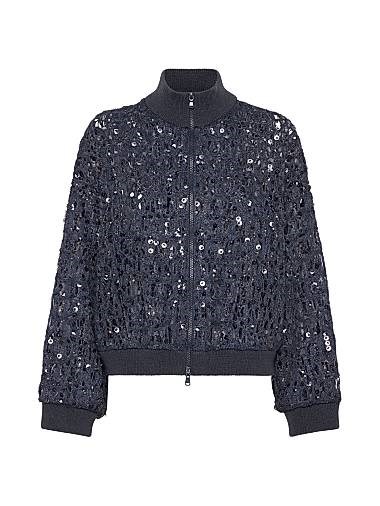 Кардиган Brunello Cucinelli с яркой вышивкой в стиле крокодила из мохера, шелка и льна, Италия 11167795