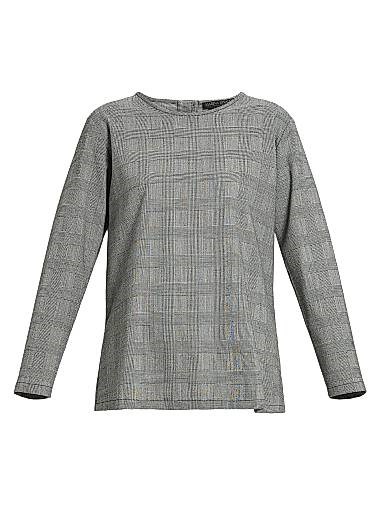 Marina Rinaldi Рубашка Uberta из эластичной шерсти с классическим рисунком гленчек и длинными рукавами 11020130