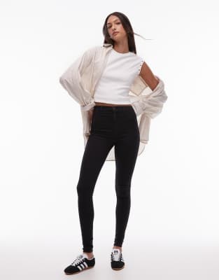 Джинсы Topshop Tall Joni с высокой посадкой и узким кроем в цвете винтажный черный 11171403