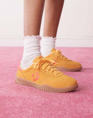 Кроссовки Converse Run Star: оранжево-красные со шнуровкой, низким профилем и резиновой подошвой 11169523