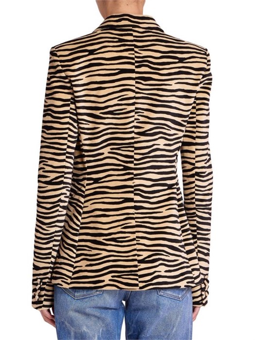 Paco Rabanne Пиджак с тигровым принтом Rabanne, накатанные лацканы, 98% хлопок, 2% эластан, Франция 11026783