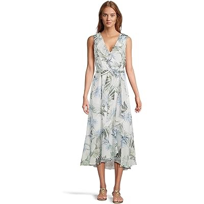 Tommy Bahama Макси-платье Palisade Palms с короткими рукавами и рюшами из переработанного полиэстера 11237778