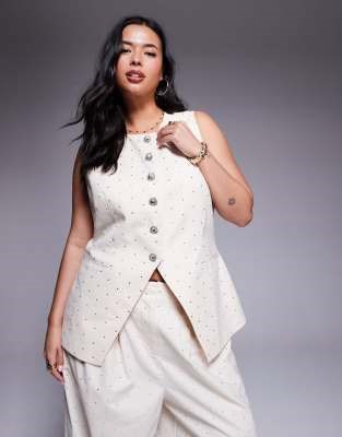 Майка ASOS LUXE с вырезом ',лодочка',, без рукавов и со стразами, часть комплекта 11222578