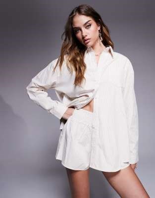 Лонгслив рубашка Missyempire с полосатым узором, свободного кроя, часть комплекта 10047115