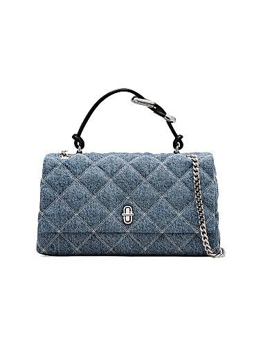 Marc Jacobs Стеганая джинсовая сумка через плечо с двойными цепями и защёлкой 11008185