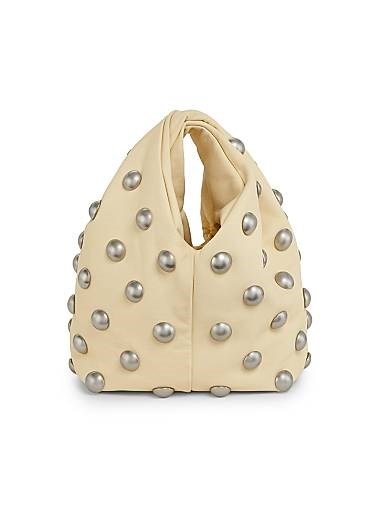 A.L.C. Сумка из мягкой кожи на рукоятке с серебристой фурнитурой, 25х19 см, с одной внутренней вставкой 11008951