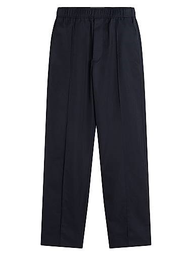 Брюки Lanvin из техничного хлопка с эластичным поясом, застежкой на молнии и отделкой пин-туксами 11010603