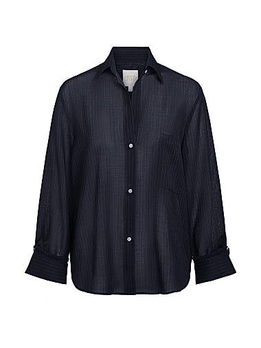 Полосатая рубашка из шерстяного микса Next Morning от TWP с длинными рукавами и нагрудным карманом 11011876